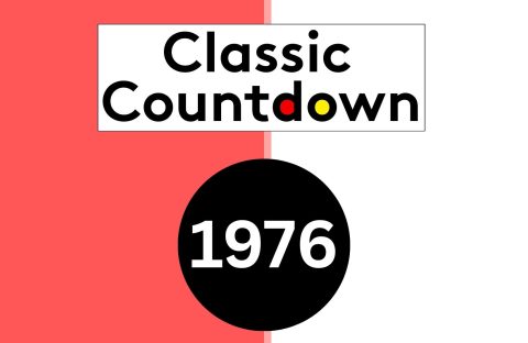 Classic Countdown is written in bold black text above a large black circle containing 1976 in white, with a red and white split background—evoking the spirit of iconic mixtapes from the era.