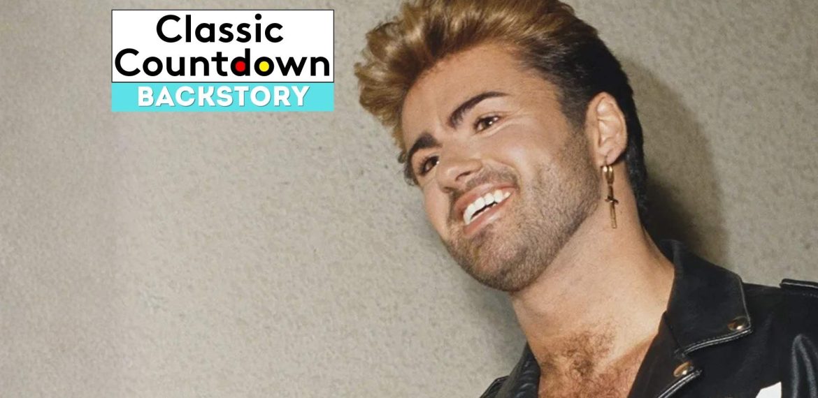 A smiling man with styled blond hair, a beard, and a cross earring wears a black leather jacket inspired by Prince. The Classic Countdown Backstory logo appears in the top left. The background is light-colored and plain.